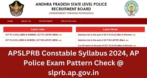 APSLPRB Constable Syllabus AP Police Exam Pattern Check Slprb