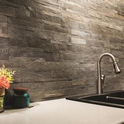 Metal and composite peel and stick backsplash in cloud shimmer. Aspect™ 5.9" x 23.6" Peel & Stick Stone Backsplash Tiles ...