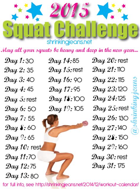 New Year New You 31 Day Squat Challenge Monthly Workout