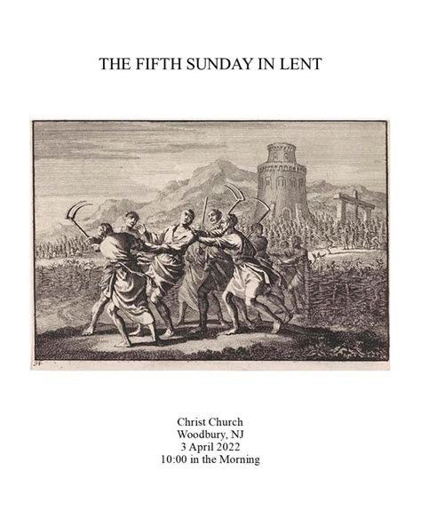 Service Sheet For The Fifth Sunday In Lent April 3 2022 Christ Church Woodbury Nj
