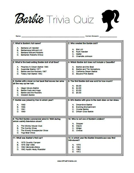 50s Trivia Questions And Answers Printable Printable Questions And