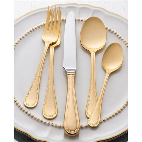 Wallace Silversmiths Euro Beads Gold Plated Flatware Antique