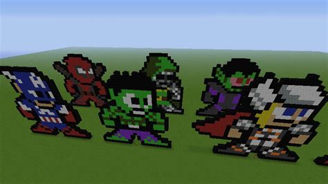 Marvel 8 Bit Pixel Art 25 Characters Minecraft Map