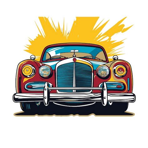 Premium Vector Car Illustration With Pop Art Style