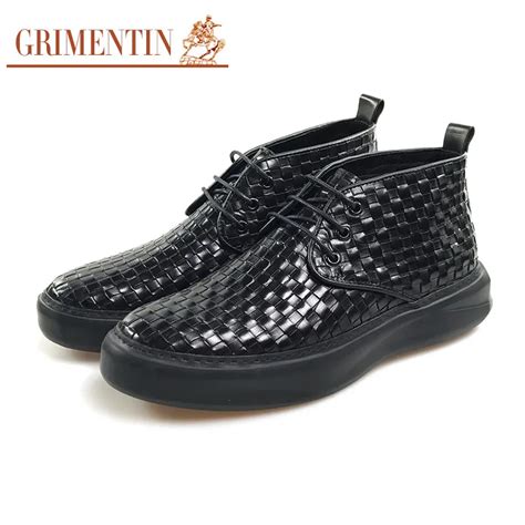Grimentin Fashion Soft Men Ankle Boot Black Genuine Leather Formal