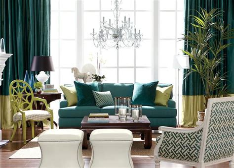 Teal And Yellow Curtains Cool Living Room With Accents