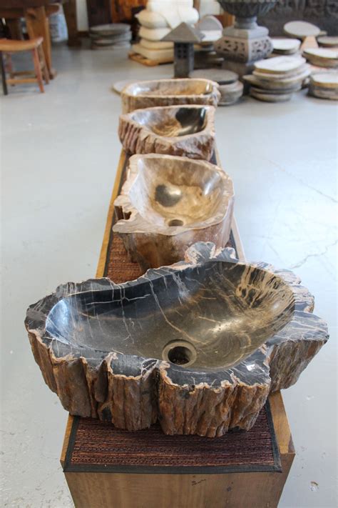 With a wash hand basin made of petrified wood you have a perfect alternative for a standard wash. A line up of a few of our beautiful petrified wood sink ...