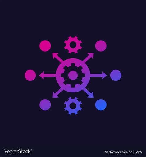 Process Automation Icon With Gears Royalty Free Vector Image