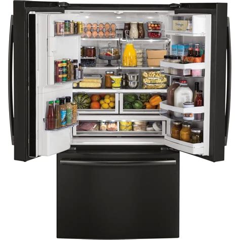 ge profile 22 2 cu ft counter depth french door refrigerator in black stainless nebraska