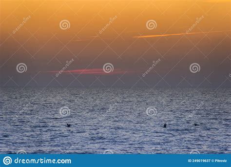 Sunrise Over The Sea Azov Sea Ukraine Stock Image Image Of Natural