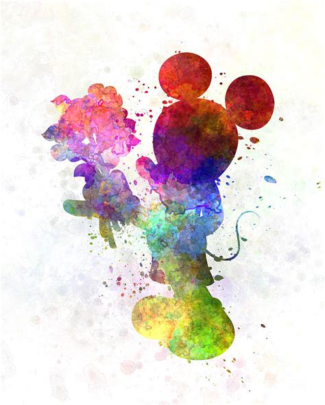 Mickey Mouse In Watercolor Painting By Pablo Romero