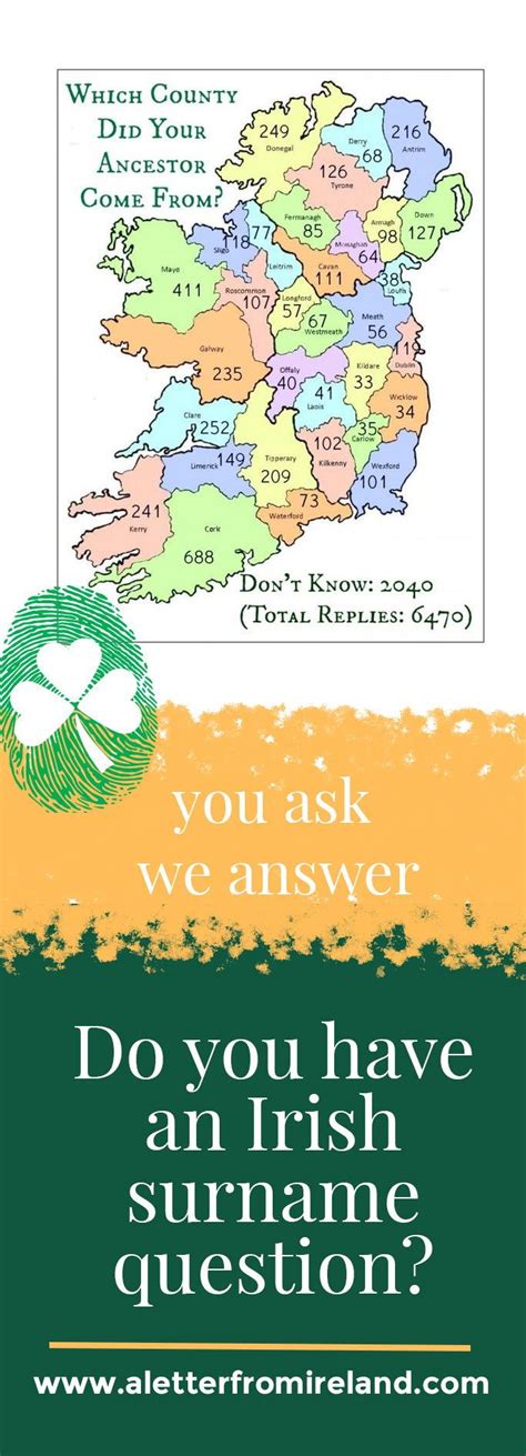 Do You Have an Irish Surname Question? | Irish surnames, Irish ...