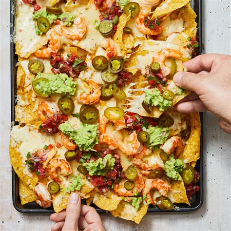 loaded shrimp nachos recipe rachael ray