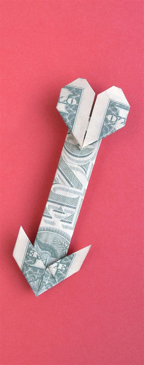 My Money Heart And Arrow Dollar Origami For Valentines Day