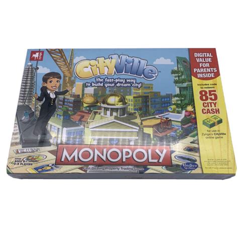 Hasbro Zynga Cityville Monopoly Board Game 2012 Edition City Building