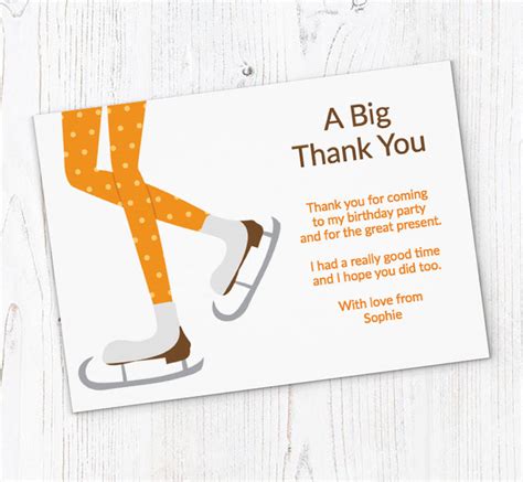 Ice Skating Legs Thank You Cards Personalise Online Plus Free
