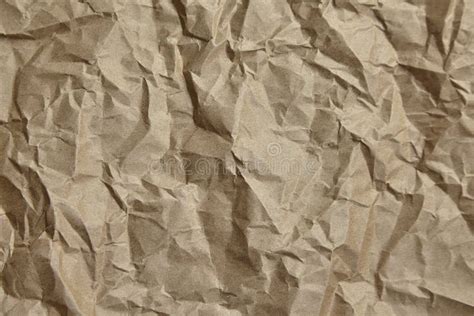 Crumpled Paper Texture Background Brown Craft Paper With Wrinkled