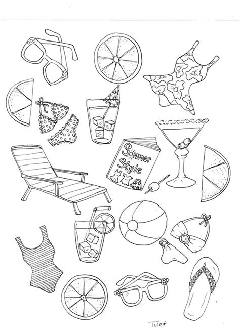 Pool Party Coloring Page by SarahTuleArtworks on Etsy