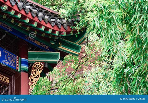 Chinese Pavilion With Beautiful Patterns Stock Image Image Of Plants