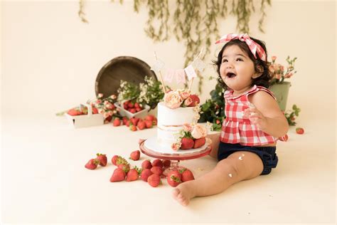 Strawberry Cake Smash For A Fruity First Birthday Strawberry And