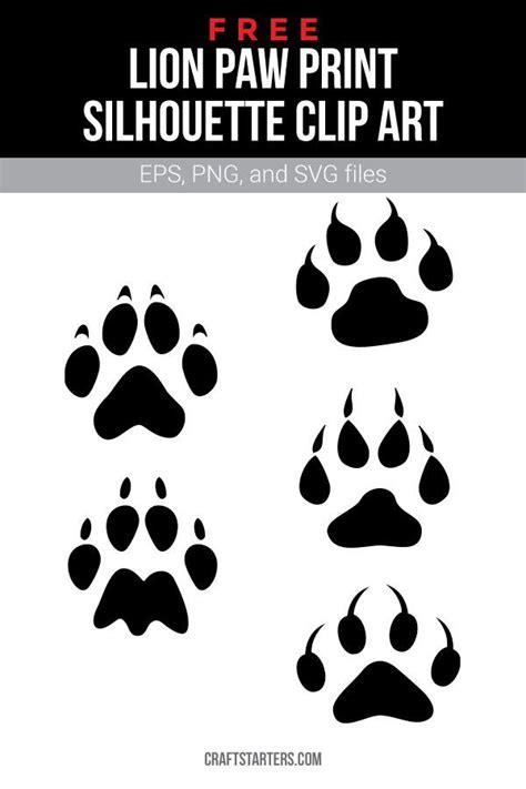 Free Lion Paw Print Silhouette Clip Art Silhouette Clip Art Lion Paw