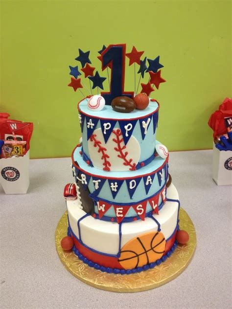 Happy 4th birthday cake name editor. Sports birthday cake for a lucky 1 year old boy | Yelp