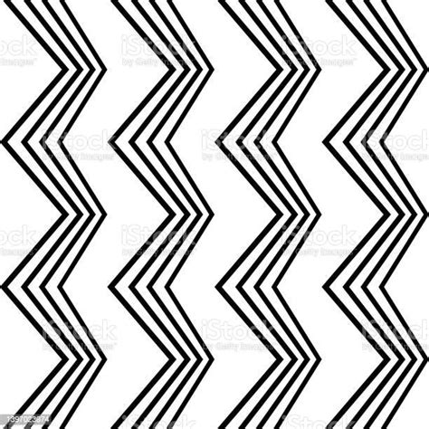 Zig Zag Thin Acute Angled Vector Black And White Pattern For Seamless