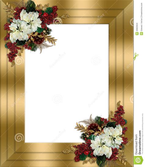 Christmas Border Gold Floral Stock Images Image 20822624