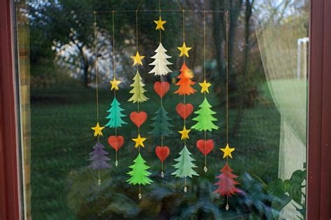 christmas mobile handmade christmas garland tree forest lokta paper garland hand sewn festive