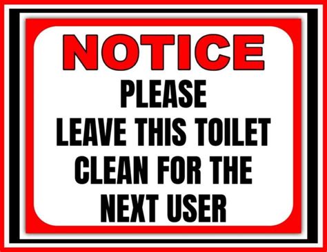 Please Leave Toilet Clean Printable Sign Free Download