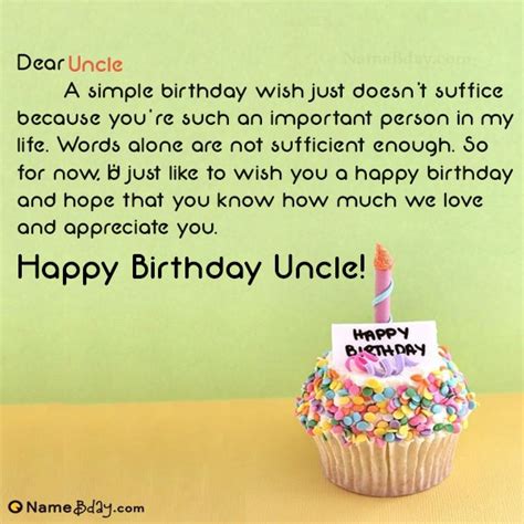 Happy Birthday Uncle Image Of Cake Card Wishes