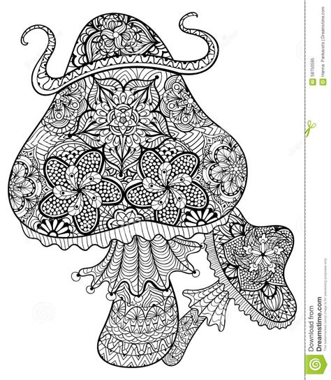 Free mushrooms adult coloring page to download and print. Hand Drawn Magic Mushrooms For Adult Anti Stress Coloring ...