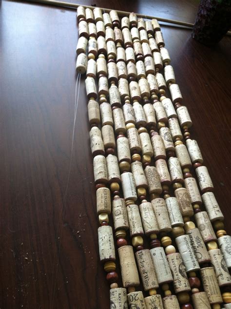The Beginning Of My Beaded Cork Curtain For The Kitchen Window Wine