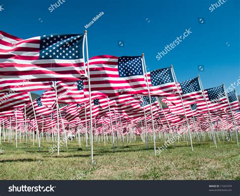 American Flags Memorial Vietnam War Veterans Stock Photo 17267479