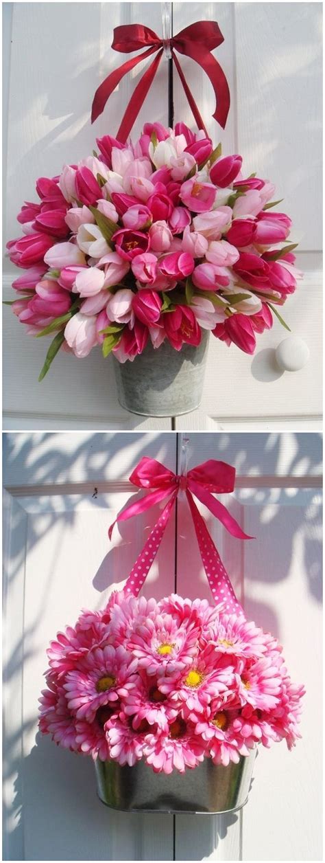 Petali aggiuntivi per dare volume. Decorazioni floreali primaverili fai da te da appendere alla porta - The house of blog ...