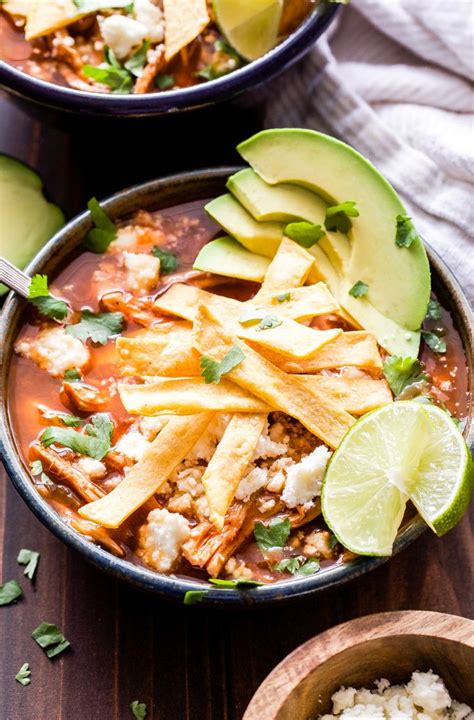 Thoroughly mix flour and water, then whisk into soup. This Slow Cooker Chicken Tortilla Soup couldn't be easier ...