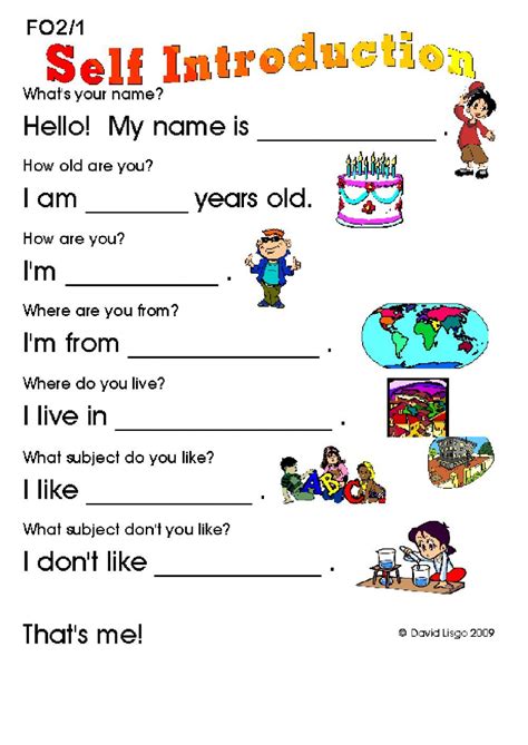 Introducing Yourself Ficha Interactiva English Worksheets For Kids