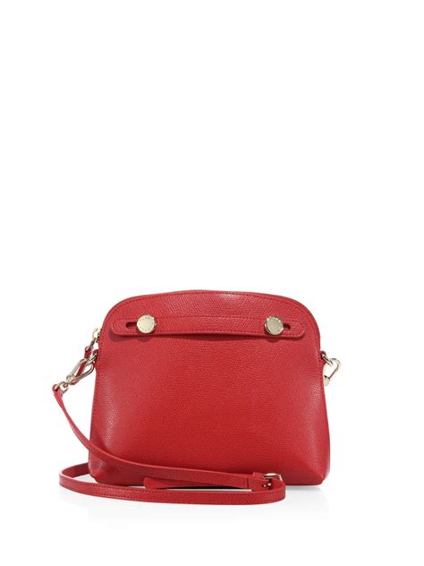Furla Piper Mini Saffiano Leather Crossbody Bag In Red Lyst
