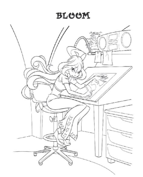 Coloriage a imprimer winx bloom gratuit et colorier