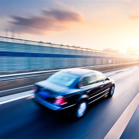 Car Driving On Freeway Motion Blur Stock Photo Image Of Driver
