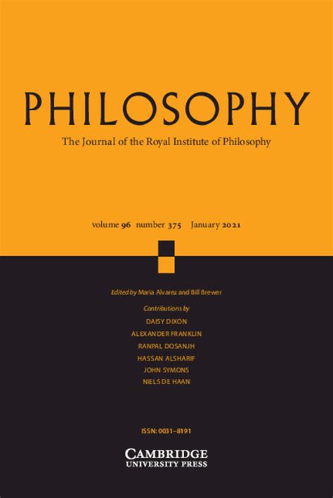 Philosophy Latest Issue Cambridge Core