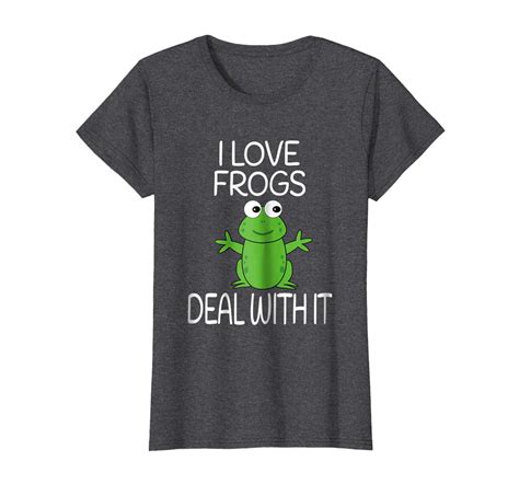 New Tee I Love Frogs Deal With It T Shirt Funny Frog Shirt Wowen Tops