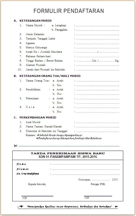 Contoh Format Formulir Pendaftaran My XXX Hot Girl