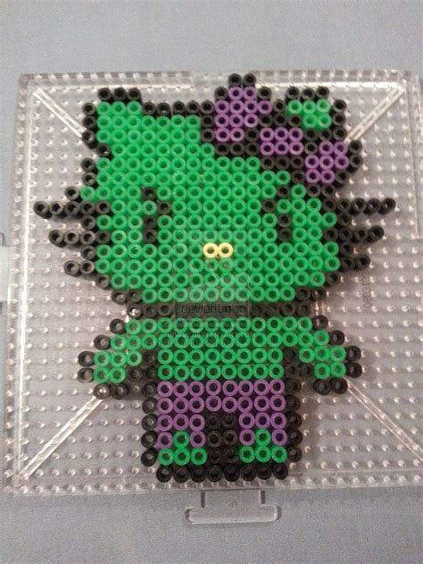 Hello Kitty Hulk Perler Bead Figure By Ashmoondesigns On Deviantart Diy