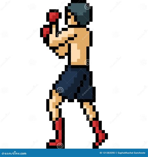 Vector Pixel Art Boxing Stance Stock Vector Illustration Of Kick