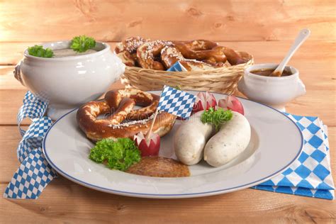 Bavarian Veal Sausage Breakfast Stock Image Image Of Germany Ensign