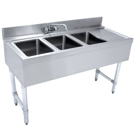 Advance Tabco Crb 43l Lite Three Compartment Stainless Steel Bar Sink