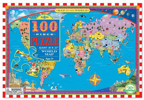 World Map 100 Piece Puzzle 100 Piece Puzzles World Map Puzzle Map