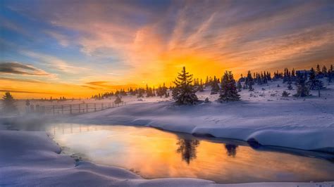 Hot Haze Cold Morning Norway Perfect Scenery Hd Wallpaper Preview