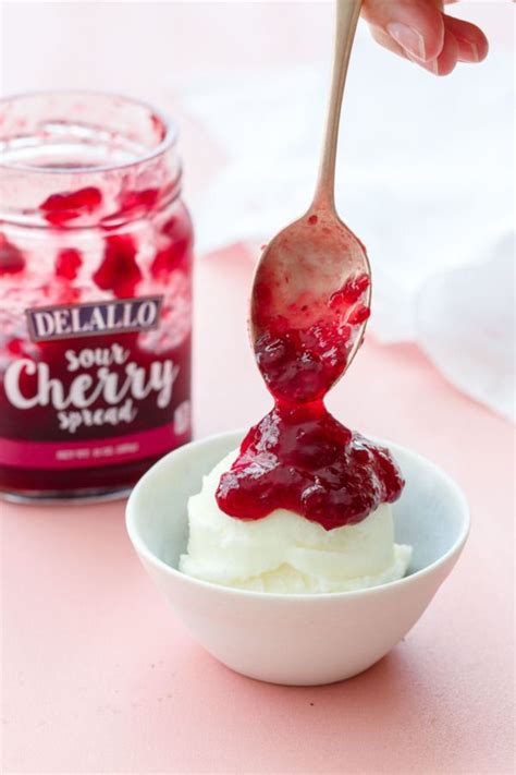 How to make sour cream out of greek yogurt. Homemade Frozen Yogurt with Sour Cherry Jam | Love and ...
